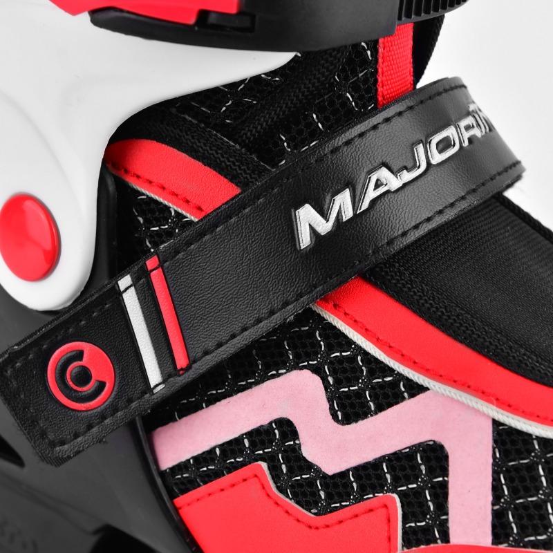 مايكرو ماكسي - حذاء تزلج قابل للتعديل كوزمو بيربل لون أسود و أحمر مقاس 31-34