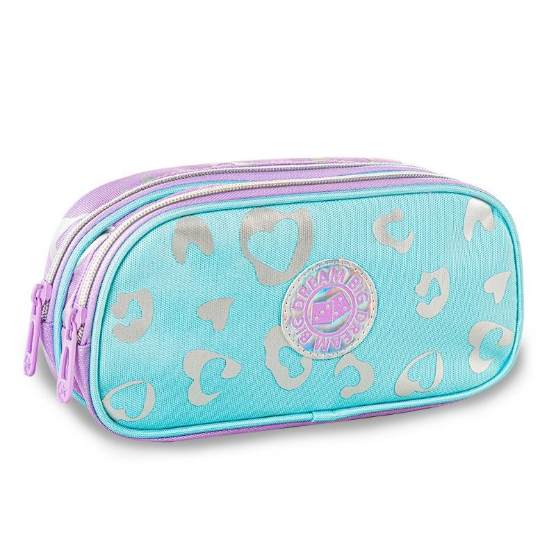 Eazy Kids 4-wheel Trolley 17" School Bag Set of 3 - Love Purple