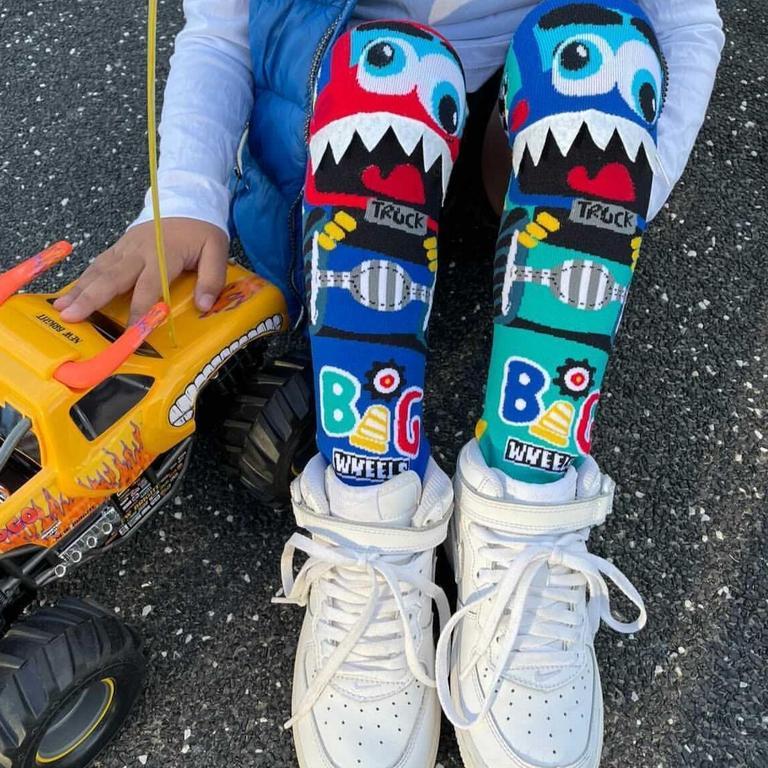 Madmia Monster Truck Socks With 3D Teeth - Large