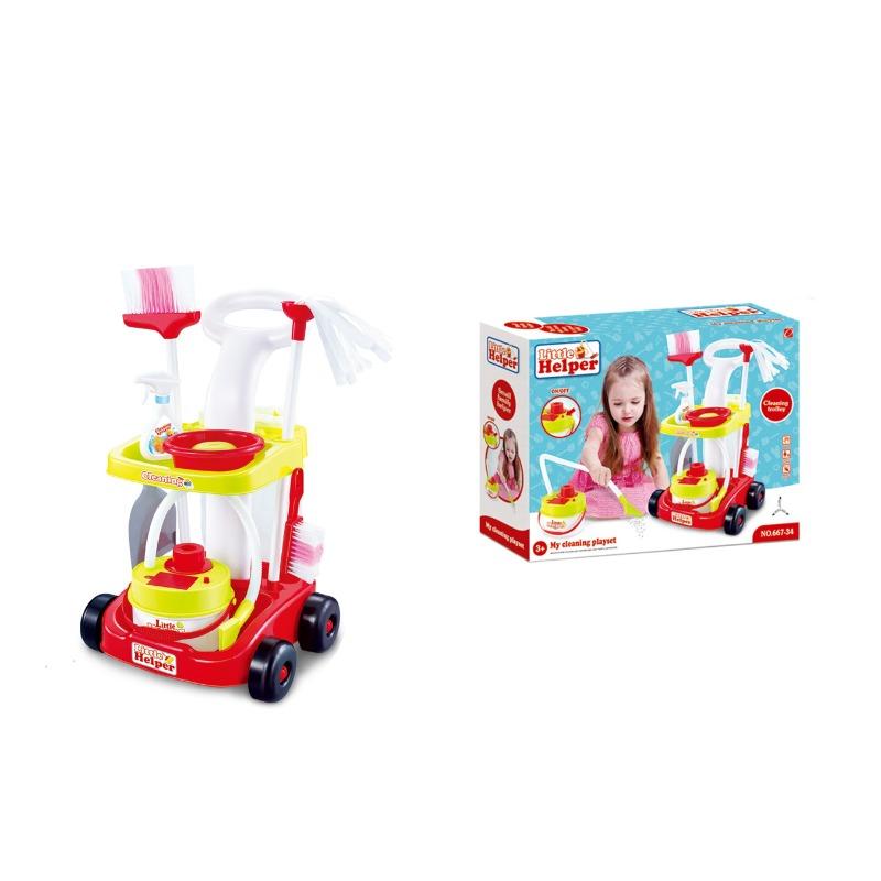 مجموعة أدوات التنظيف والمكنسة الكهربائية التظاهرية  للأطفال