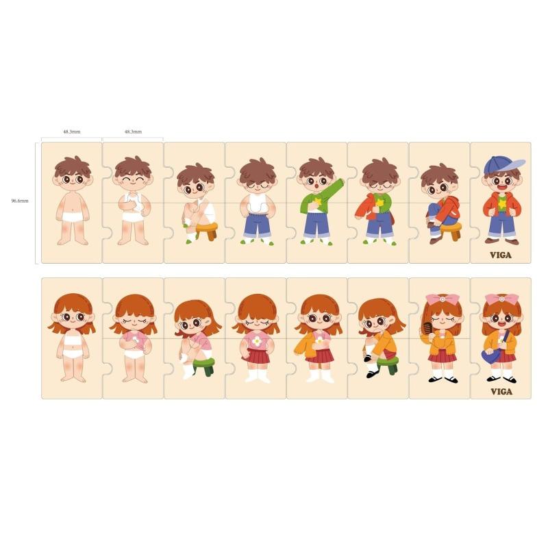 VIGA Getting Dressed Sequence Puzzle Set