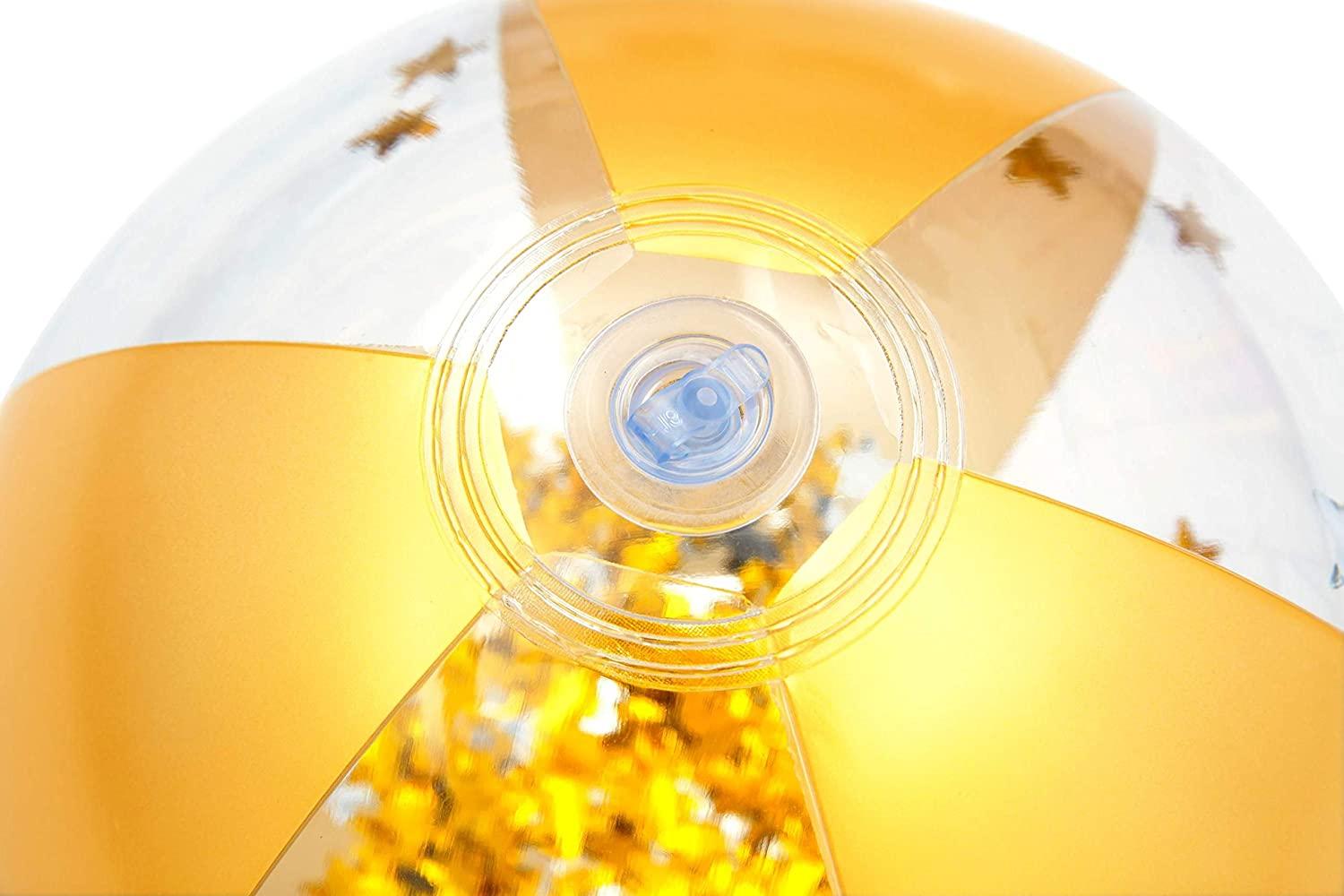 بيست واي - كرة شاطئ لامعة 16 انش لون ذهبي