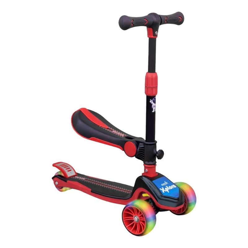 Moon Xplora Foldable Scooter With Seat - Red