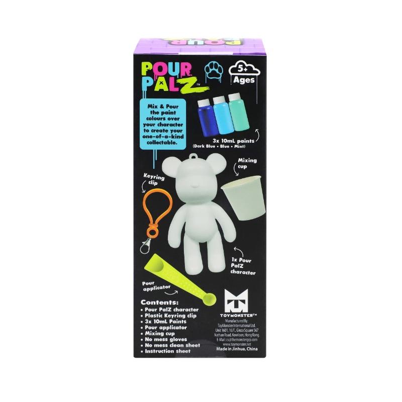 Pour Palz Mini Bear Keyring – DIY Marble Paint Collectible (4 Assorted)