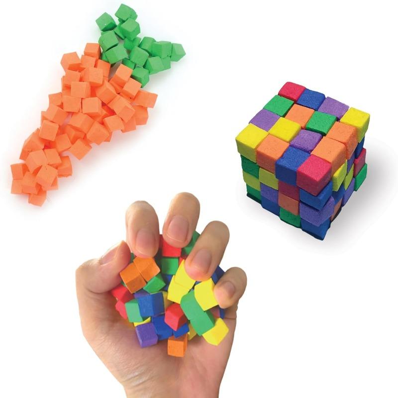 Fiddlepitz - Soft foam cubes that stick together with the Fiddlepitz Deluxe Collection Bag
