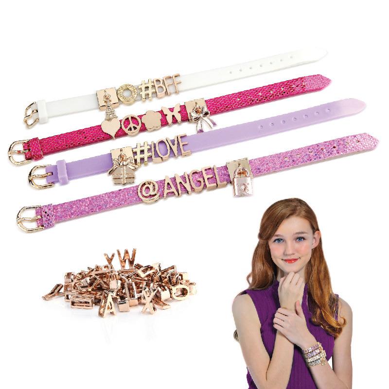 تاسيا - مجموعة صنع أساور الرسائل الذهب الوردي