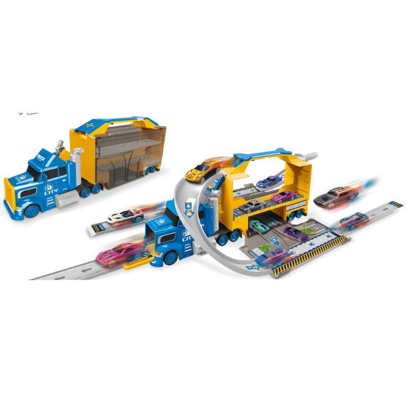 Double Door City Container Storage & Ejection Alloy Car Set