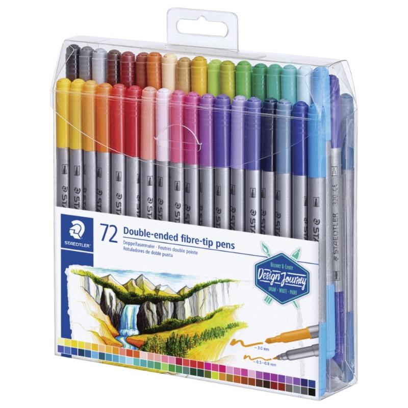 Staedtler Double Ended Fibre-Tip Pens 72 Pens + Johanna Magical jungle Free