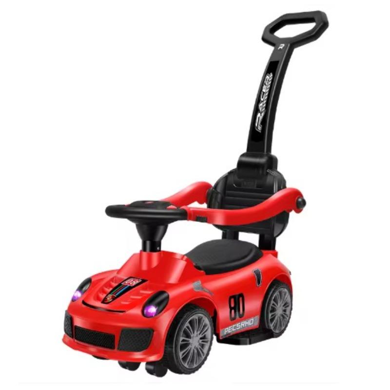 توبي كيدز - سيارة دفع للأطفال مزودة بموسيقى ومقبض - أحمر
