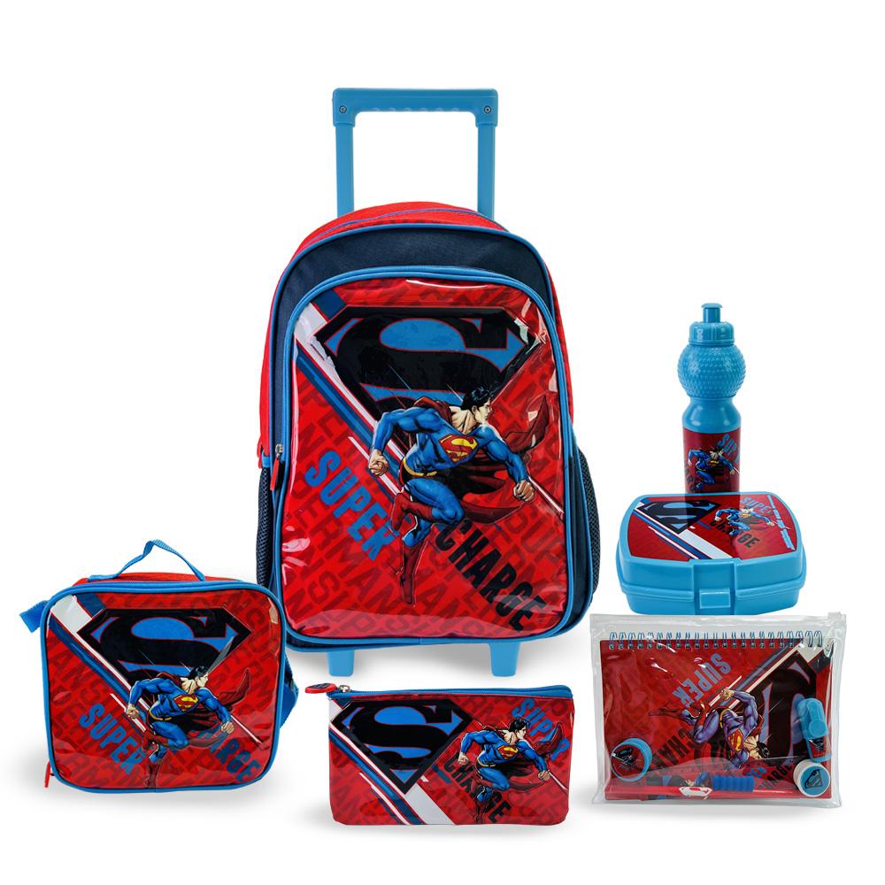 Warner Bros Superman Super Charge 6 In1 Trolley Box Set - 16 Inch
