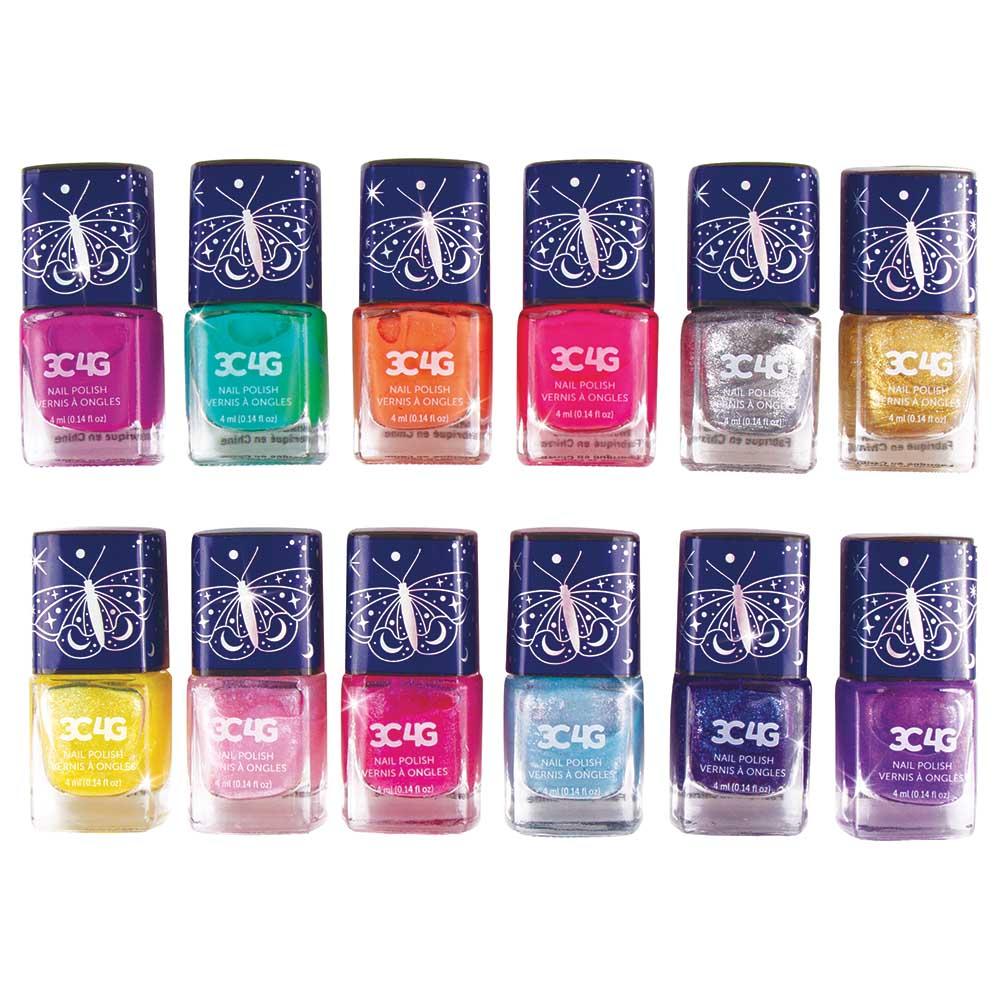 مجموعة عبوات طلاء الأظافر اللامعة - 12 قطعة