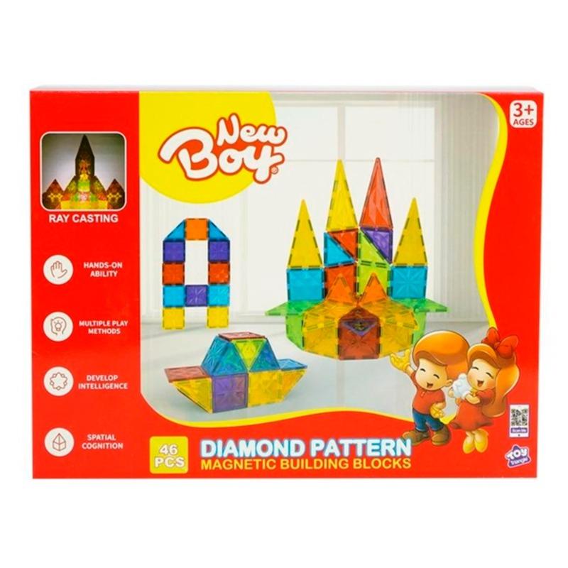 نيو بوي - مجموعة مكعبات البناء المغناطيسية 46 قطعة
