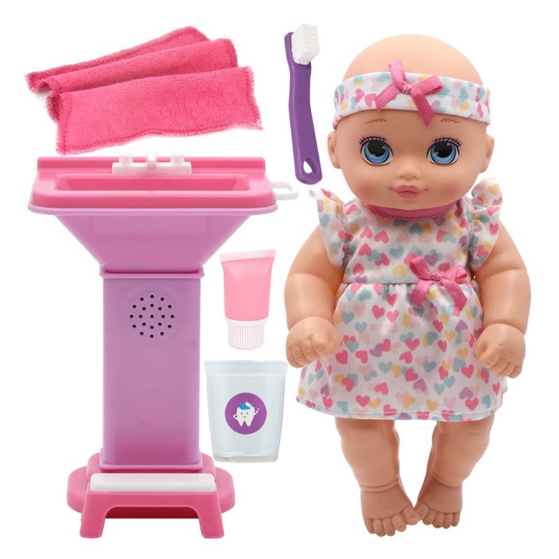 Baby Maziuna Little Darlings Brush and Clean Doll 9 Pcs