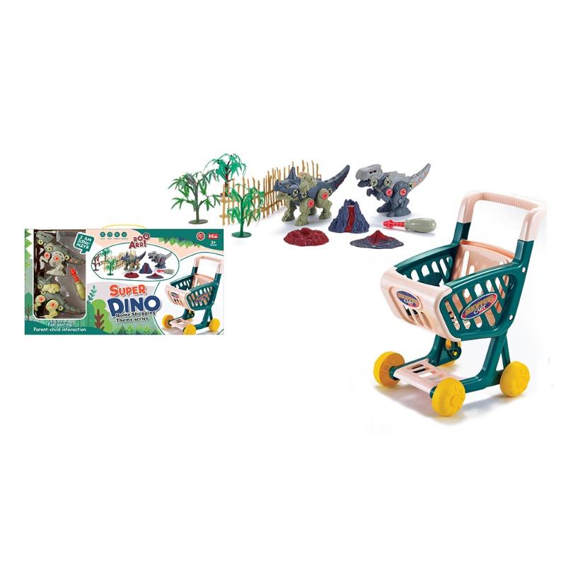Shopping Cart Play Set with Dinosaur - Green