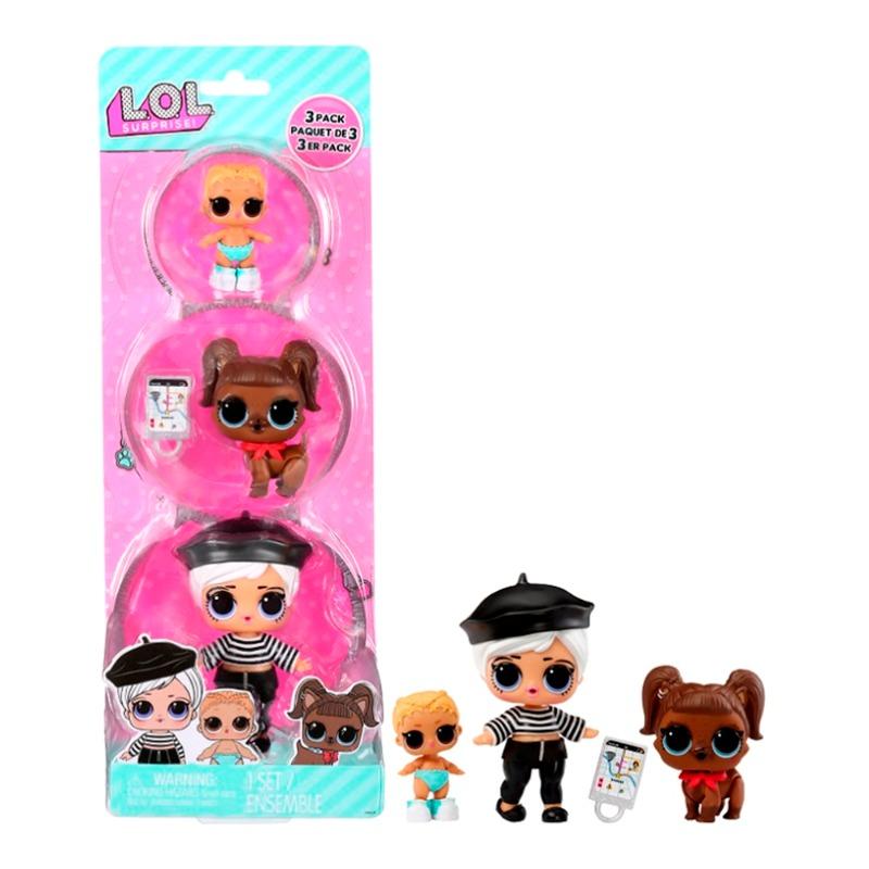 LOL Surprise 3pk Dolls - Beatnik Babe + Darling Doggie + Lil Kicks