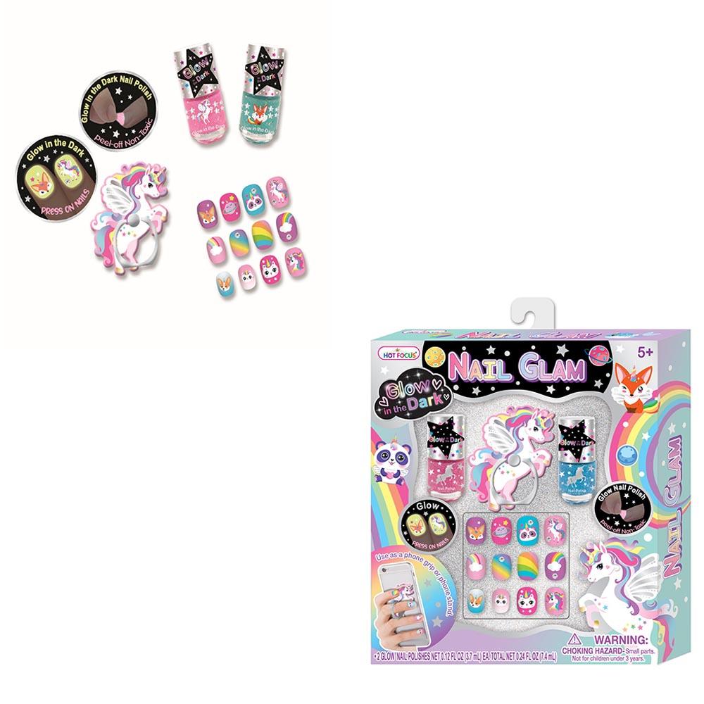 Hot Focus Glow In The Dark Nail Glam Set