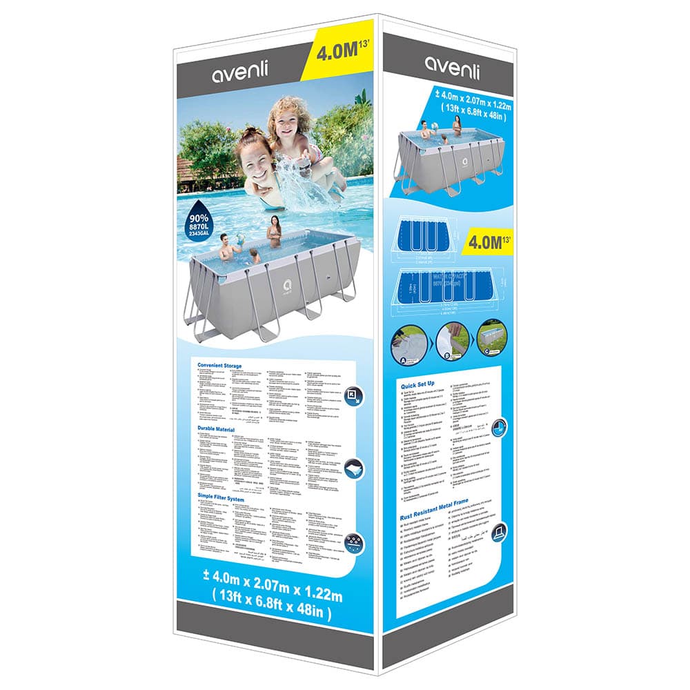 Jilong Avenli Rectangular Steel Frame Pool 2343 Gal