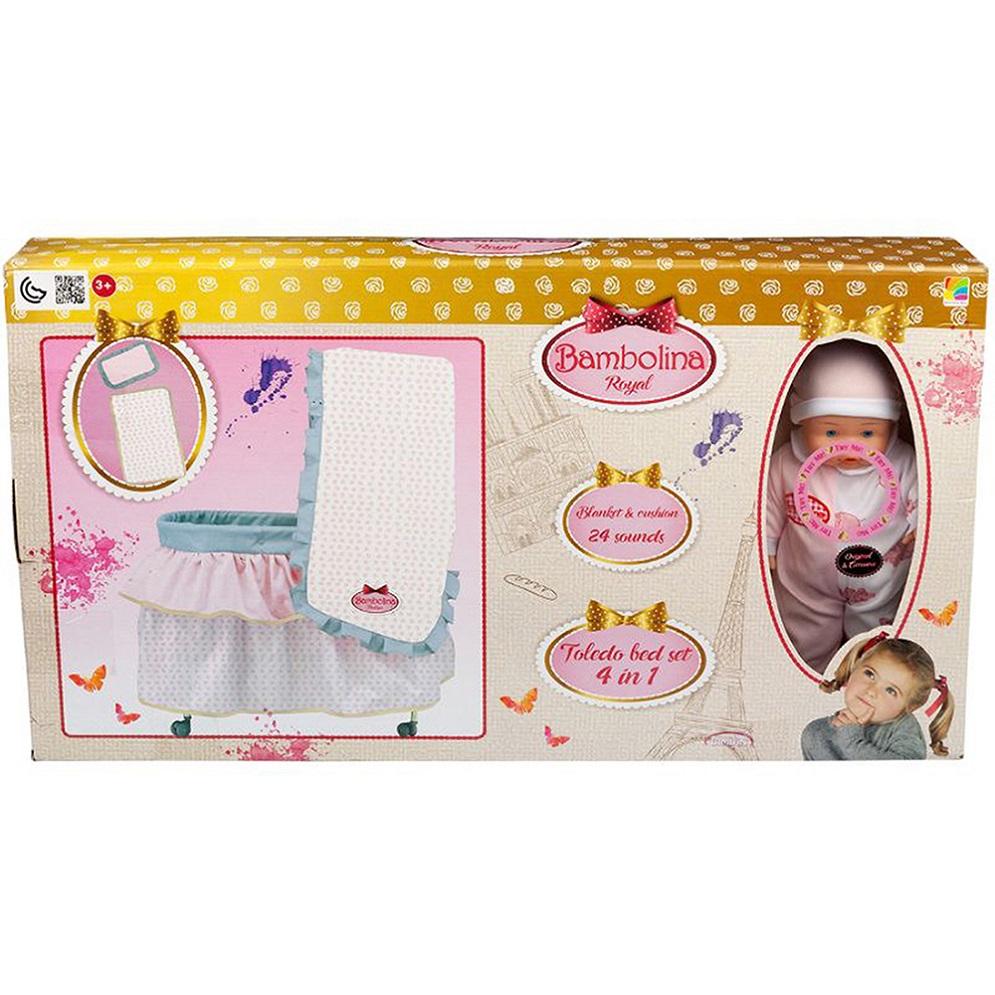بامبولينا رويال - دمية بيبي مع طقم سرير توليدو 4 في 1