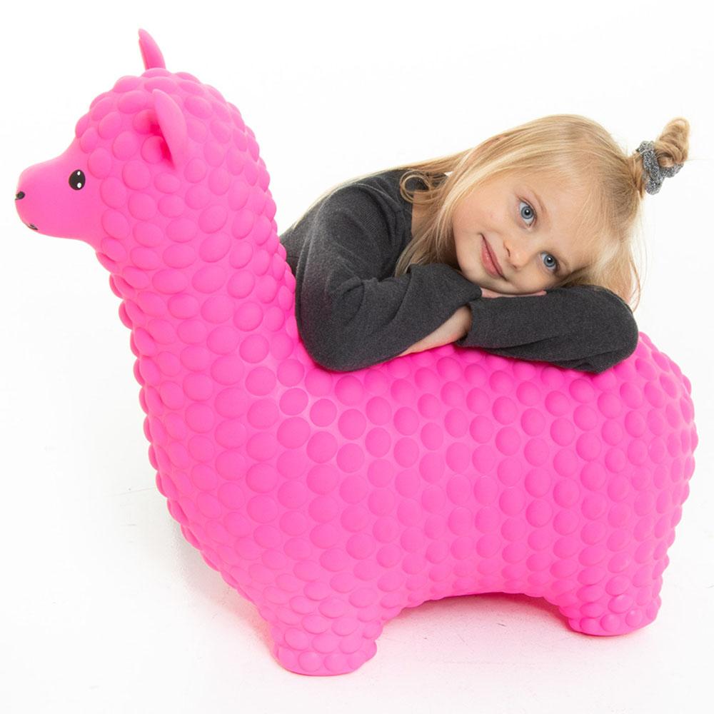 جيراردوس تويز - لعبة القفز القابلة للنفخ بتصميم ألباكا لون وردي