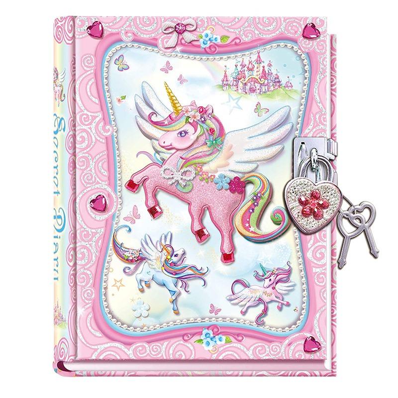 Diary Pad With Heart Shaped Lock - Unicorn