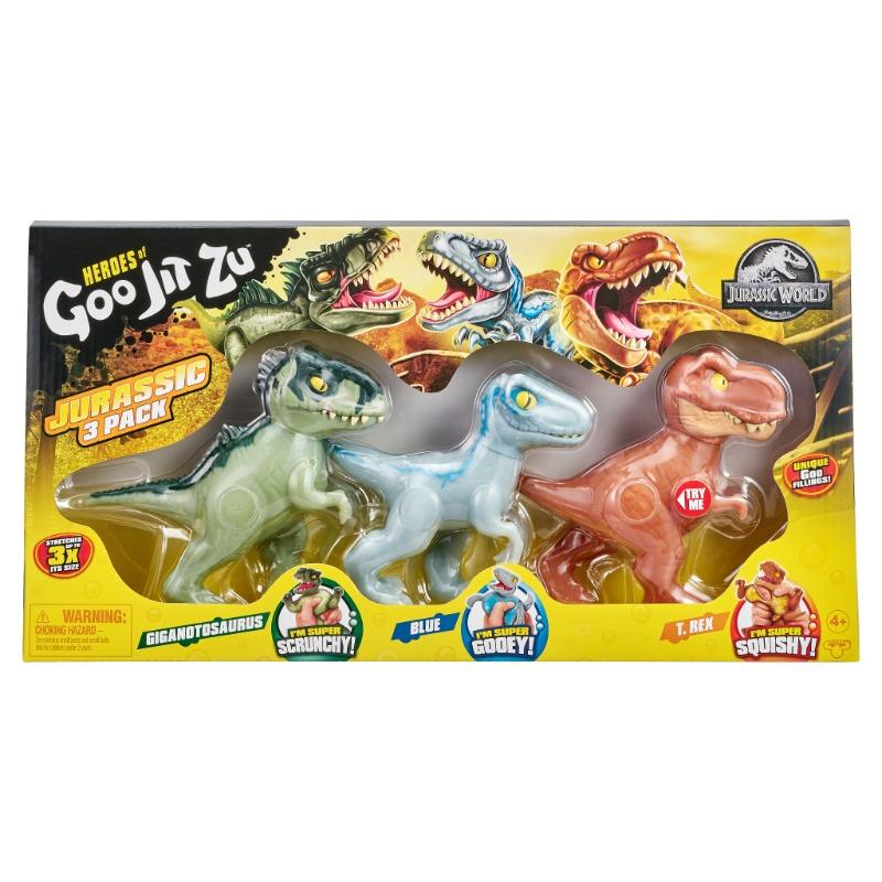 Three Jurassic World Heroes Of Goo Jit Zu Dinosaurs