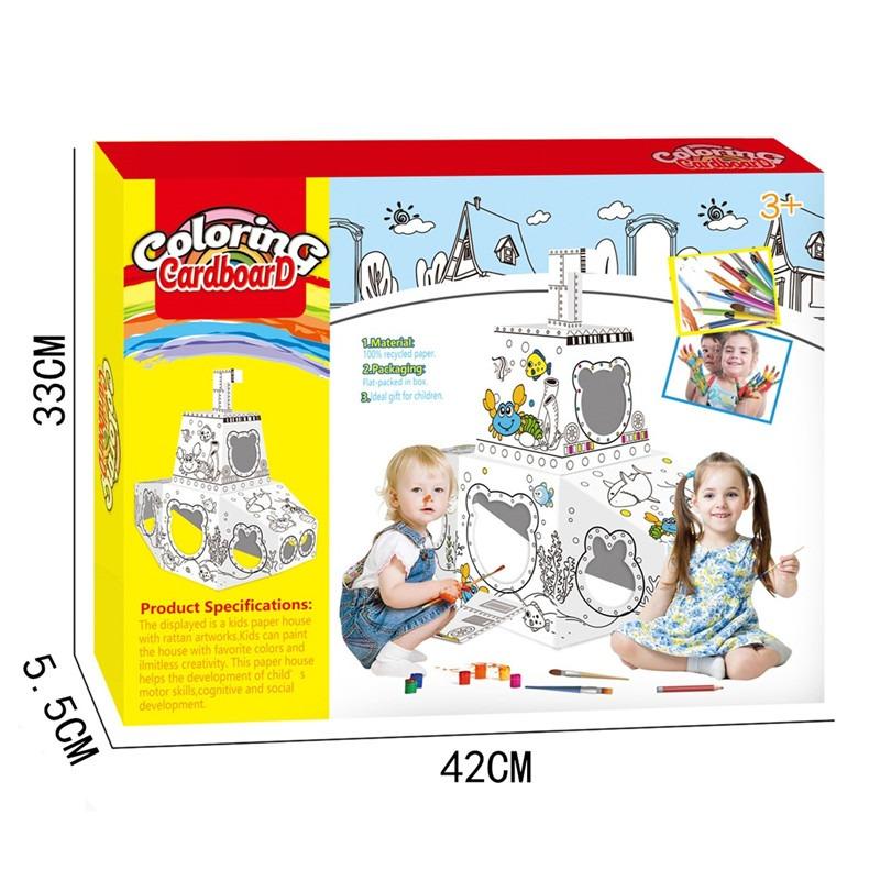 Coloring Cardboard 3D Doodle - Submarine