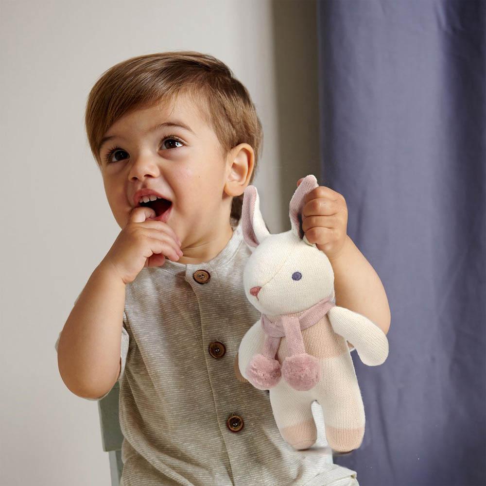 Threadbear Design Baby Bunny Rattle Cream