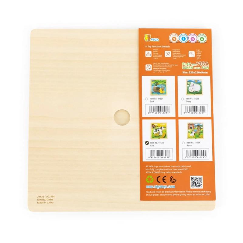 VIGA Wooden Cow Puzzle - 9 Pcs