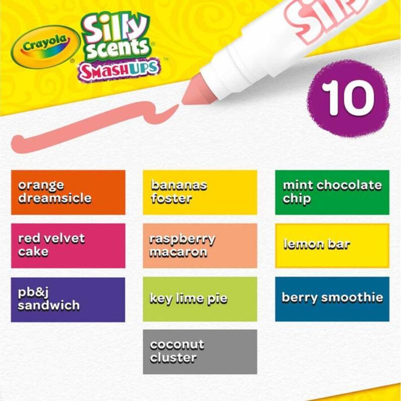 Crayola Silly Scents Sweet Smashups 10 Color Broad Tip Liners