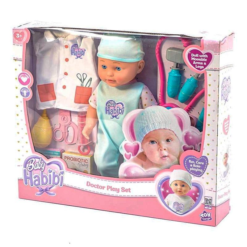 بيبي حبيبي - مجموعة لعب دمية الطبيب مقاس 14 بوصة