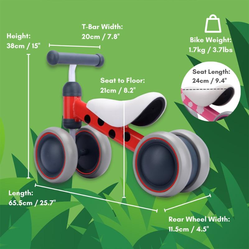 BOLDCUBE Baby Balance Bike Ladybird