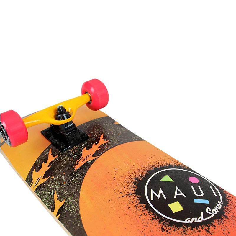 Maui Sharknado Orange Traditional Skate Board