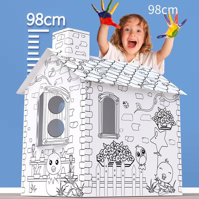 مجموعة تلوين الورق المقوى ثلاثي الأبعاد بتصميم المنزل