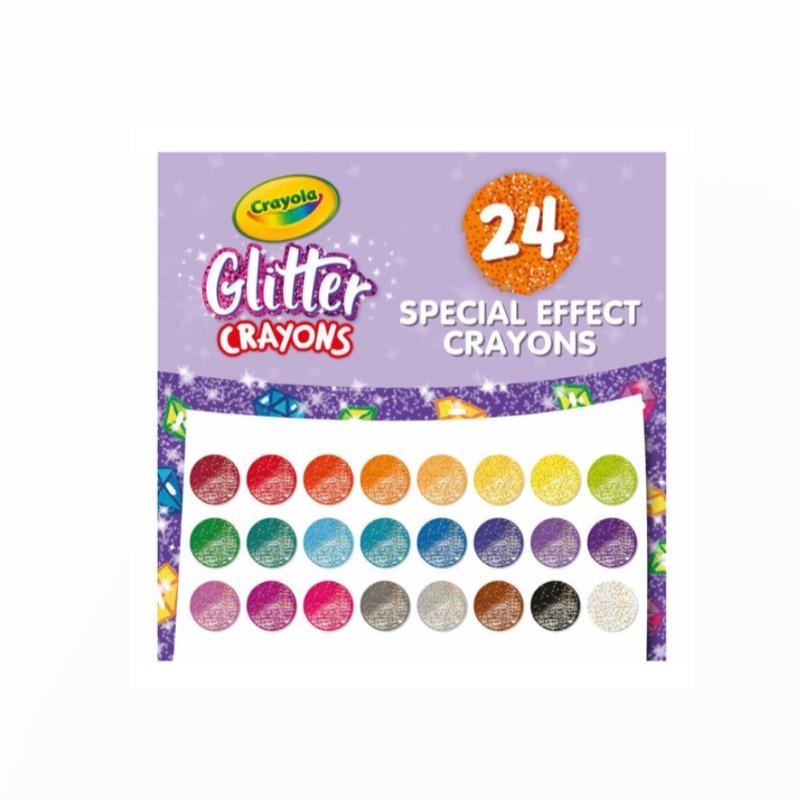 كرايولا - ألوان شمعية جليتر 24 لون - متنوع