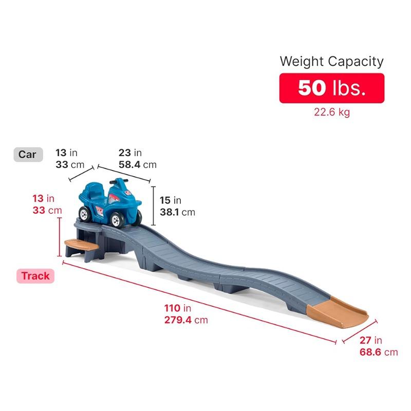Step2 Ride On Cart with Up Down Slide Track Rapid Ride Hide Roller Coaster