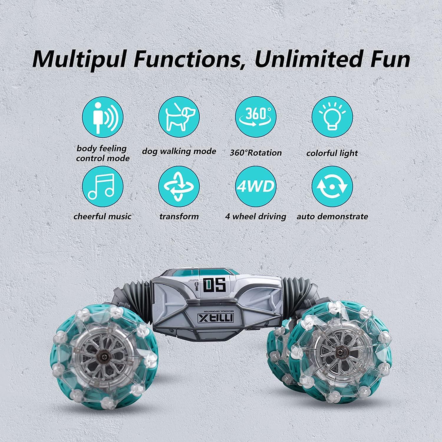 سيارة باوركسترا ستانت بجهاز تحكم عن بعد - لون فيروزي