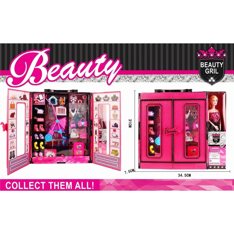 Dream Wardrobe With Barbie Doll And Beauty Accessories Playset