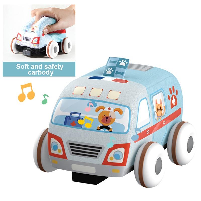 سيارة تاكسي إسفنجية مع عجلة قيادة تعليمية - لون أزرق