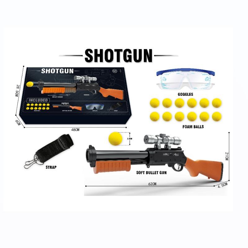 Toy Shotgun With Foam Balls Goggles & A Strap