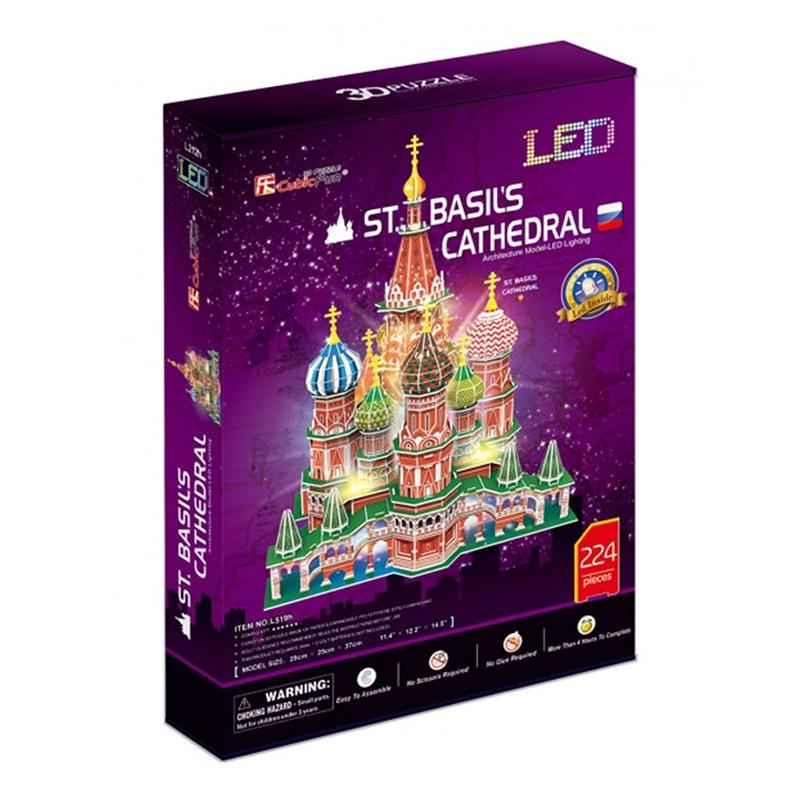 كيوبيك فن - تصميم كاتدرائية القديس باسيل ثلاثية الأبعاد مع أضواء