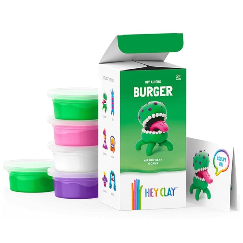 Hey Clay Plasticine Colorful Air Dry Clay - Burger