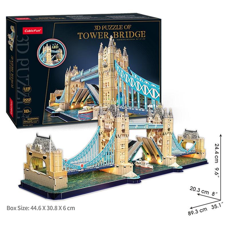 Cubicfun Tower Bridge 3D Led Puzzle 222 Pcs