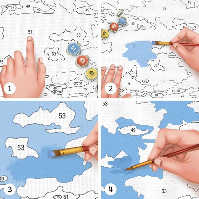 هينكلر - مجموعة طلاء اللوحة القماشية بالأرقام بتصميم الدولفين