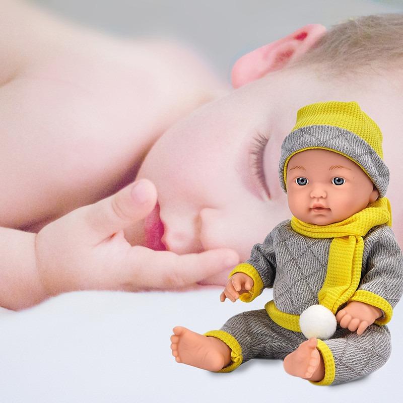 Wander Long Baby Doll In Gray and Yellow Outfit With Care Kit 12 inc