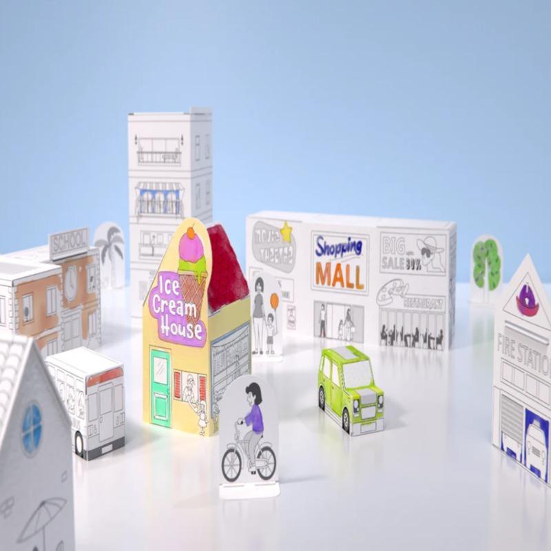 بيب بلاي - مجموعة نماذج ورقية ثلاثية الأبعاد حياة المدينة
