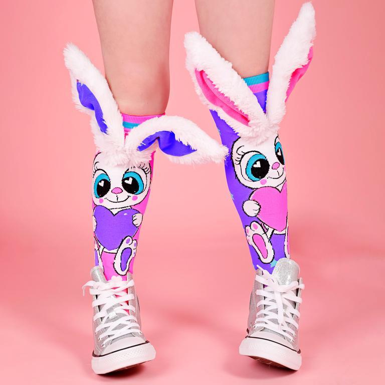 Madmia Funny Bunny Socks With 3D Fluffy Ears Attached - Medium