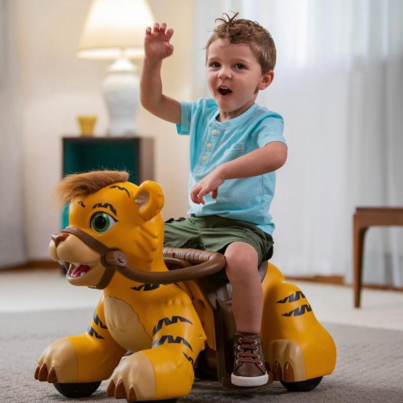 Smart Electric Tiger Toy Ride on Car - Brown