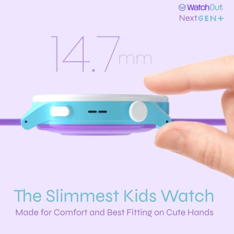 WatchOut Next-Gen+ Kids Phone Smartwatch with GPS Tracking, Heart Rate, Fever Alert, 4G Sim Enabled, Audio-Video Call, Convirtible Air Tag, Changeable Dial Ring, SOS & Parental Lock (Lavender Purple)