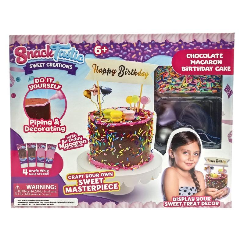 Snack Tastic Chocolate Macaron Birthday Cake