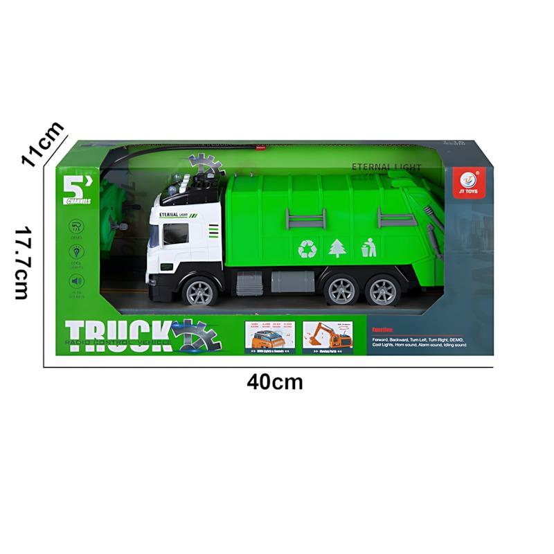 JT Toys R/C Trash Truck With Light and Music - Green